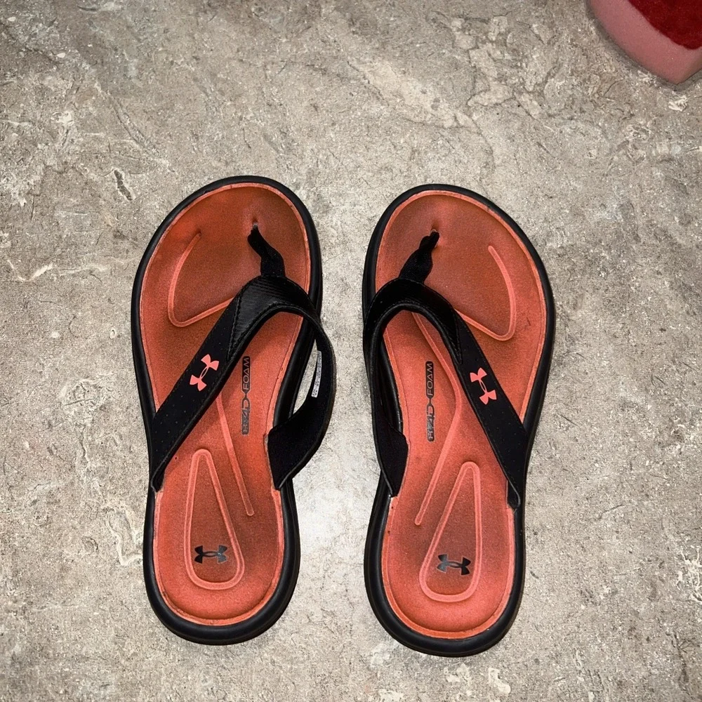 Lot Of 2 Under Armour Marbella 4D Foam Flip Flops - Sz 3y Kids